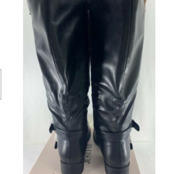 JUST FAB Women's Black Leyla Faux Leather Boots - Picture 3 of 4